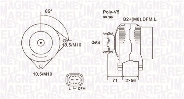 Alternator - 063731973010 MAGNETI MARELLI