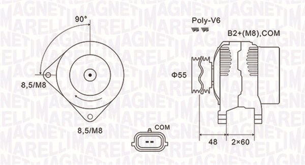 Alternator - 063731974010 MAGNETI MARELLI