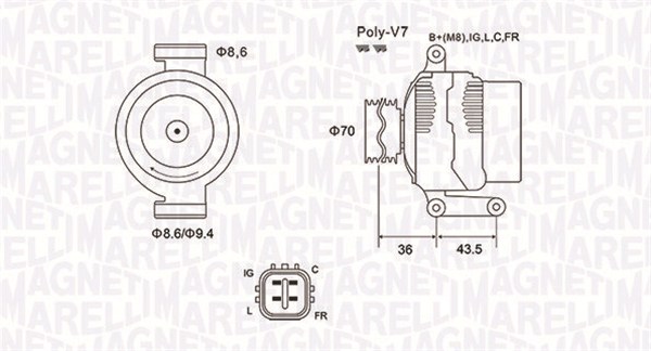 Генератор - 063731980010 MAGNETI MARELLI