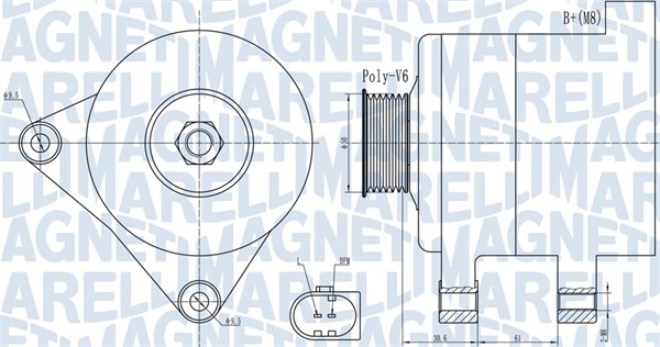 Alternator - 063731985010 MAGNETI MARELLI