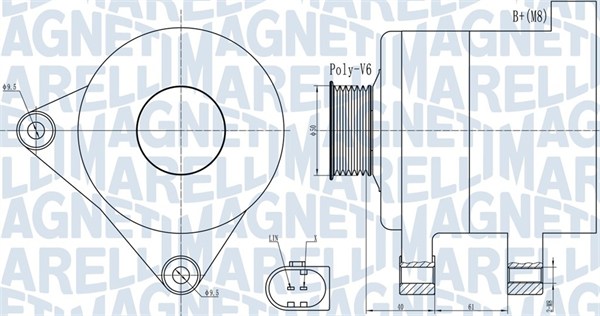Alternator - 063731986010 MAGNETI MARELLI