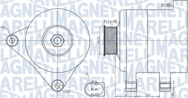 Alternator - 063732000010 MAGNETI MARELLI