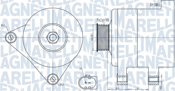 Alternator - 063732011010 MAGNETI MARELLI