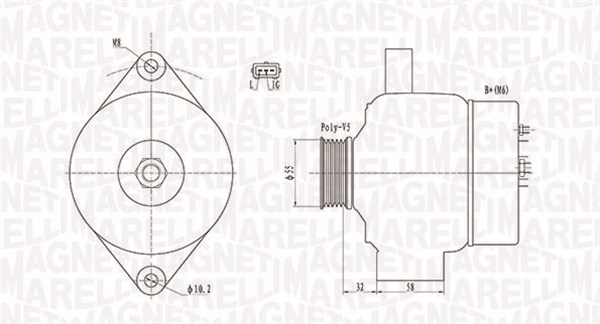 Alternator - 063732026010 MAGNETI MARELLI