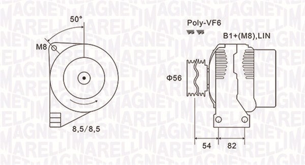 Alternator - 063732028010 MAGNETI MARELLI