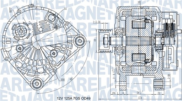 Alternator - 063732058010 MAGNETI MARELLI
