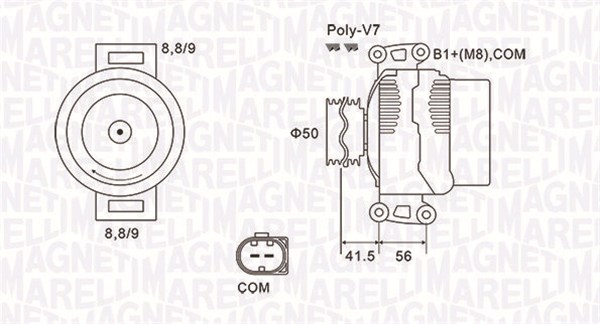 Alternator - 063732108010 MAGNETI MARELLI
