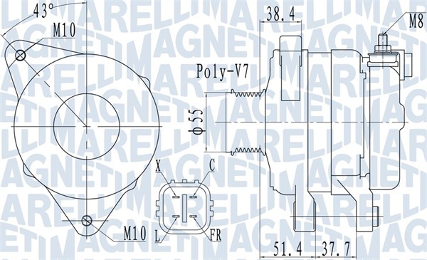 Alternator - 063732121010 MAGNETI MARELLI