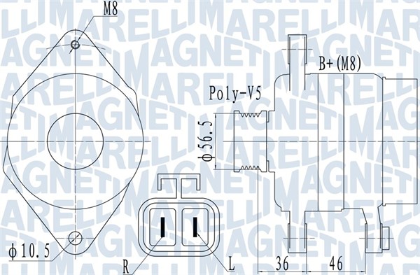 Alternator - 063732128010 MAGNETI MARELLI