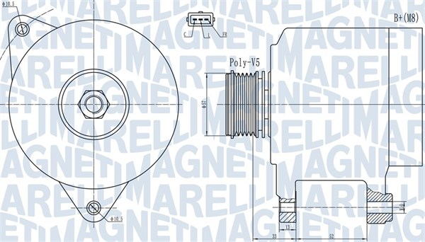 Alternator - 063732133010 MAGNETI MARELLI