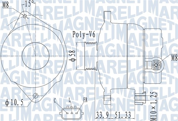 Alternator - 063732138010 MAGNETI MARELLI