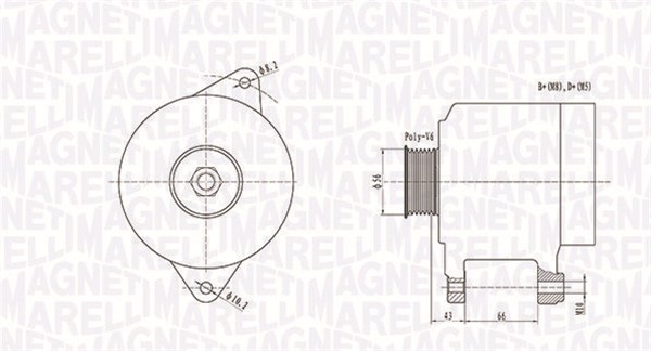 Alternator - 063738250010 MAGNETI MARELLI