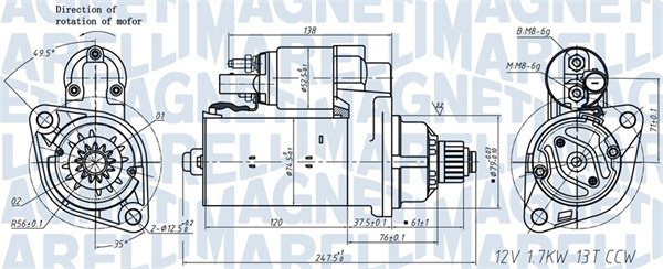 Стартер - 063721508010 MAGNETI MARELLI