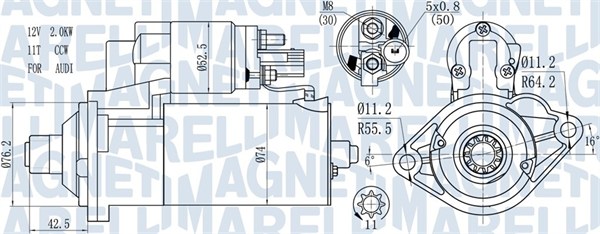 Starter - 063721512010 MAGNETI MARELLI