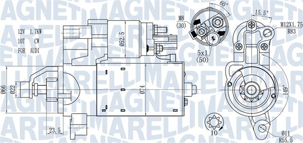 Starter - 063721563510 MAGNETI MARELLI