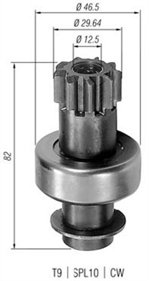 Pinion, starter - 940113020035 MAGNETI MARELLI