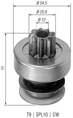 Pinion, starter - 940113020061 MAGNETI MARELLI