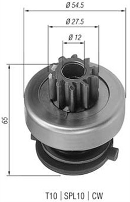 Pinion, starter - 940113020166 MAGNETI MARELLI