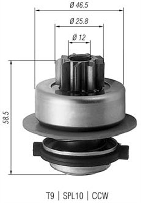 Pinion, starter - 940113020171 MAGNETI MARELLI