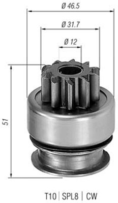 Ritzel, Starter - 940113020177 MAGNETI MARELLI