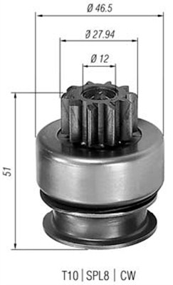 Pinion, starter - 940113020178 MAGNETI MARELLI