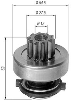 Pinion, starter - 940113020193 MAGNETI MARELLI