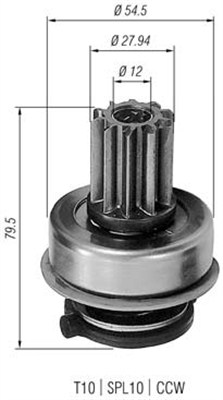 Pinion, starter - 940113020199 MAGNETI MARELLI