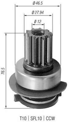 Pinion, starter - 940113020223 MAGNETI MARELLI