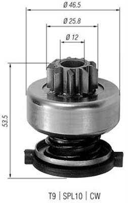 Pinion, starter - 940113020226 MAGNETI MARELLI