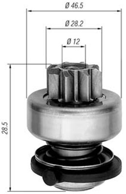 Pinion, starter - 940113020281 MAGNETI MARELLI