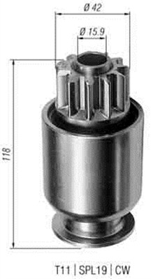 Pinion, starter - 940113020299 MAGNETI MARELLI