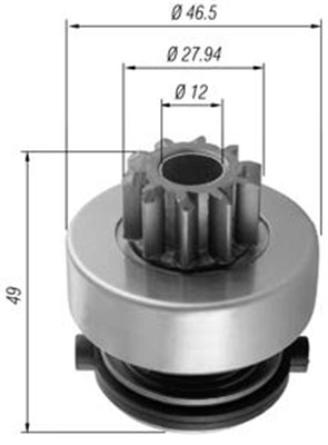 Pinion, starter - 940113020353 MAGNETI MARELLI