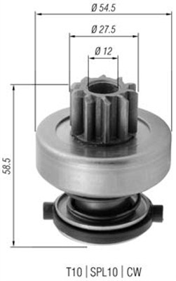 Pinion, starter - 940113020376 MAGNETI MARELLI