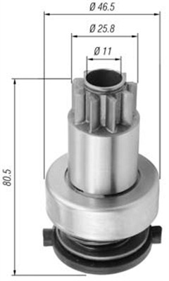 Pinion, starter - 940113020434 MAGNETI MARELLI