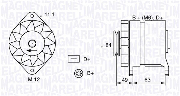 Alternator - 063321044010 MAGNETI MARELLI