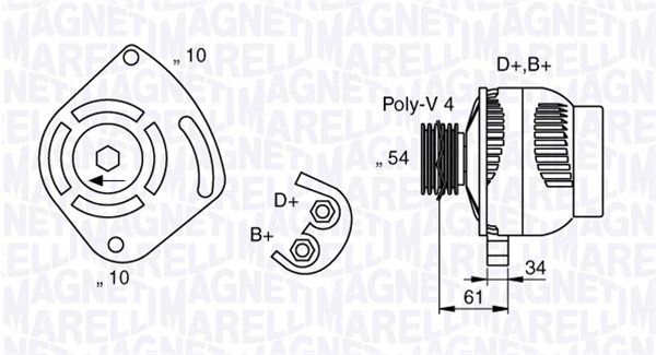 kintamosios srovės generatorius - 063377030010 MAGNETI MARELLI