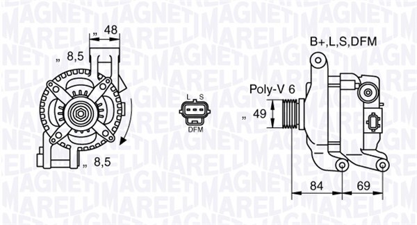 Alternator - 063377417010 MAGNETI MARELLI