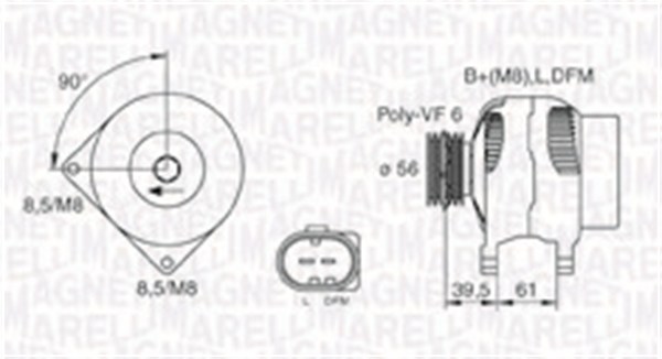 Alternator - 063731394010 MAGNETI MARELLI