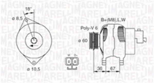 Alternator - 063731521010 MAGNETI MARELLI