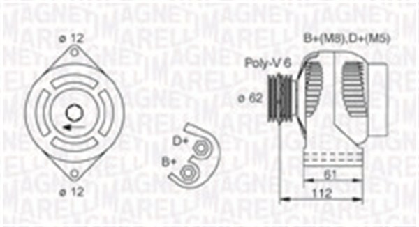 Alternator - 063731884010 MAGNETI MARELLI