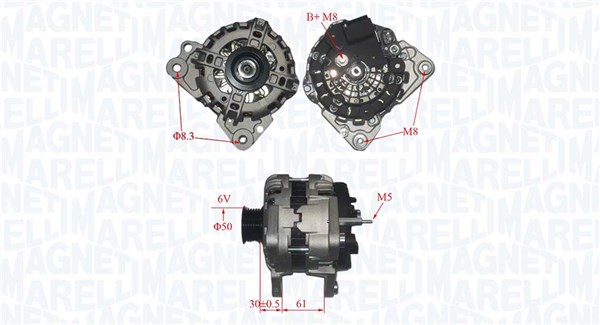 Alternator - 063735695010 MAGNETI MARELLI