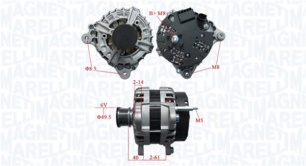 Alternator - 063736195010 MAGNETI MARELLI
