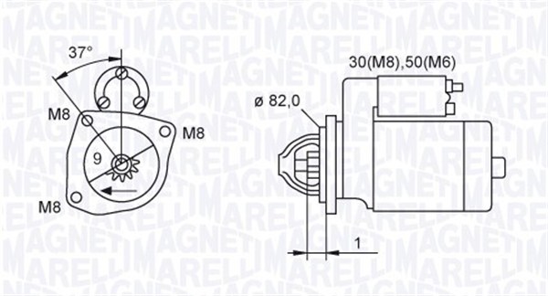 Стартер - 063721389010 MAGNETI MARELLI