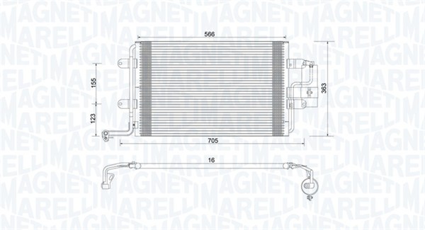 Condenser, air conditioning - 350203735000 MAGNETI MARELLI