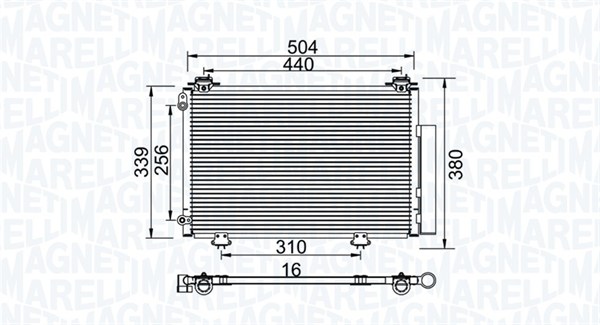 Condenser, air conditioning - 350203736000 MAGNETI MARELLI