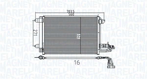 Condenser, air conditioning - 350203737000 MAGNETI MARELLI