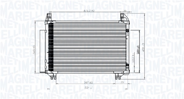 Condenser, air conditioning - 350203741000 MAGNETI MARELLI