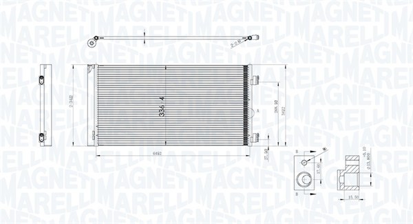Condenser, air conditioning - 350203747000 MAGNETI MARELLI