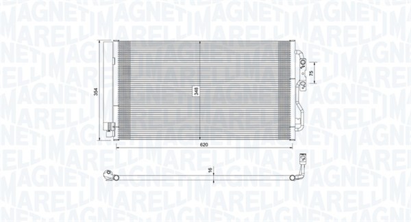 Condenser, air conditioning - 350203751000 MAGNETI MARELLI