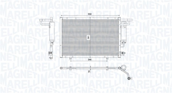 Kondensator, Klimaanlage - 350203754000 MAGNETI MARELLI
